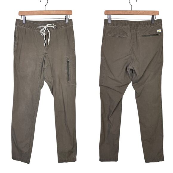 Vuori Men's Green Ripstop Slim Leg Elastic Waist Drawstring Pants V412 - Picture 1 of 7